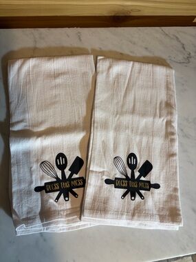 White 'Bless This Mess' Kitchen Towel